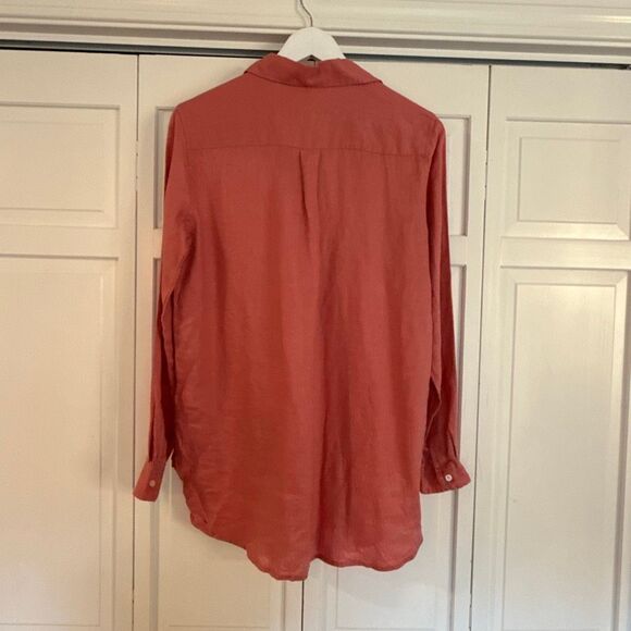 Gap 100% linen boyfriend tunic collared popover small - Picture 7 of 7